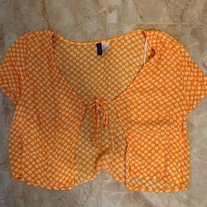 H&M Floral Tie Top